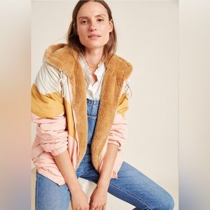 Kacie Colorblocked Reversible Parka, size L, new with tags